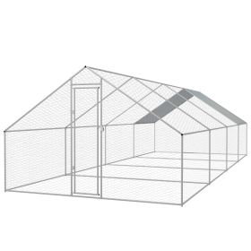 Outdoor Chicken Cage Galvanized Steel 9'10"x26'2"x6'6"