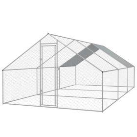 Outdoor Chicken Cage Galvanized Steel 9'10"x19'8"x6'6"