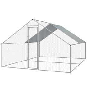 Outdoor Chicken Cage Galvanized Steel 9'10"x13'1"x6'6"