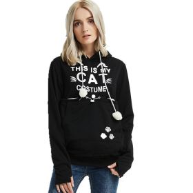 Womens Hoodies Pet Carrier Shirts Kitten Puppy Holder Sweatshirt Animal Pouch Hood Tops (Color: 5, size: S)