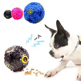 Pet Dog Squeaker Missing Food Ball Squeak Puppy Big Dog Puzzle Training Toys for Dogs French Bulldog Pug Balls Pets Accessories (Color: Black, size: 9.5Cm)