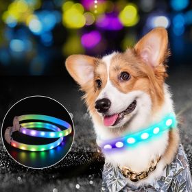 LED pet luminous collar pvc collar collar electric collar self luminous collar pet collar pet collar (Color: Milky White, size: Opp Bag Packaging)