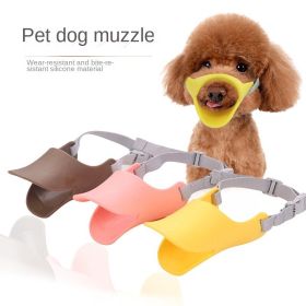 Popular Duck Mouth Pet Mouth Cover Teddy Dog Plastic Mouth Cover Dog Barking Prevention Color Duck Mouth Cover (Color: Bright Yellow, size: (L))