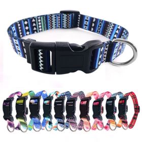 Pet supplies Digital printing Pet collar Bohemian collar Ethnic dog collar (Color: Bohemian Yellow, size: L)