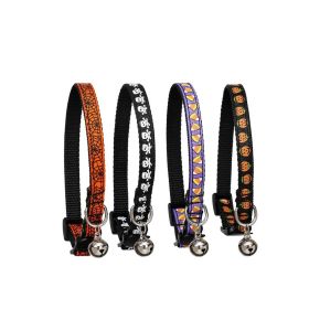 Halloween cat collar puppy collar pet supplies (Color: Spider Web, size: S 1.0*28Cm)