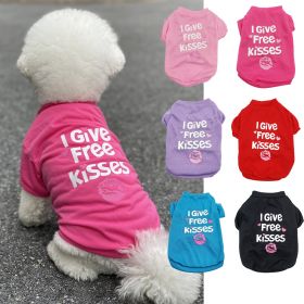 Pet Cotton Clothes for Cats and Dogs in Summer English Print Pet Dog Clothes Tank Top T-shirt in Summer (Color: Green Potato Chips, size: M)