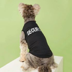Pet Tank Top; "Security" Pattern Dog Vest Cat Clothes; For Small & Medium Dogs (Color: Black Color, size: Xs)