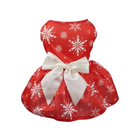 Christmas Pet Clothing Vest Skirt Christmas Print Matching Pet Dog Clothing For Small & Medium Dogs (Color: Red, size: Xl)