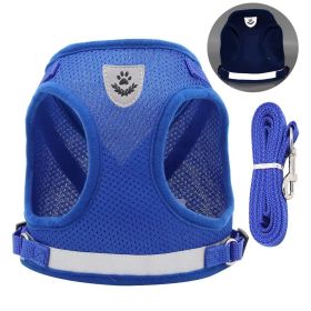 No Pull Pet Harness Vest For Dog & Cat; Step-in Puppy Harness For Small Medium Dogs; Reflective Strip (Color: Blue, size: Xl)