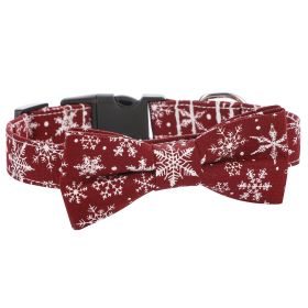 Sunflower Christmas Pet Collar Pet Bow Tie Collar With Adjustable Buckle For Dogs And Cats (Color: Red, size: Xs)
