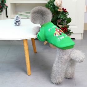 Christmas Pet Hoodie With Santa Claus Pattern For Dog & Cat; Festive Dog Hoodie; Warm Cat Sweater (Color: Emerald Green, size: Xxl)