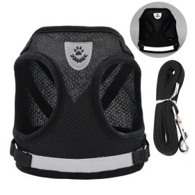 No Pull Pet Harness Vest For Dog & Cat; Step-in Puppy Harness For Small Medium Dogs; Reflective Strip (Color: Black, size: Xs)