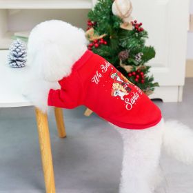 Christmas Pet Hoodie With Santa Claus Pattern For Dog & Cat; Festive Dog Hoodie; Warm Cat Sweater (Color: Red, size: Xxl)