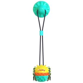 Pet Chewing Toys Dog Food Leaking Bite Resistant Ball Toy With Suction Cup For Indoor Dogs (Color: Lake Blue, size: 10.7*10.8*71Cm/4.21*4.25*27.95Inch)