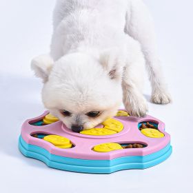 1pc Dog Puzzle Toys For Large Medium Small Dogs Pet Food Toy; Interactive Treat Dispenser (Color: Pink, size: One Size-24*24*3Cm)