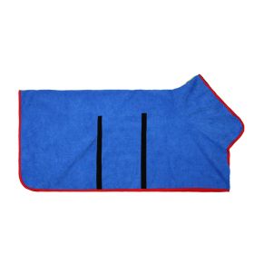 Pet Bath Towel For Dog & Cat; Microfiber Dog Bathrobe; Absorbent Cat Towel; Quick Dry Pet Bathrobe (Color: Royal Blue, size: Xl)