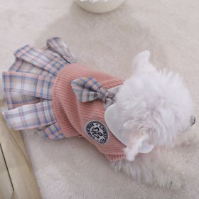Sweet Bowknot Dog Sweater Dress; Winter Warm Pet Clothes; Costume For Small Medium Large Dog & Cat (Color: Pink, size: Xxl)