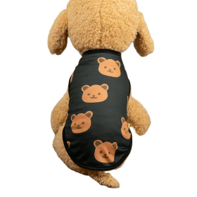 Pet Clothes; Summer New Pet Dog Clothes Thin Vest Bird's Eye Printing; Pet Clothes For Dogs And Cats (Color: Black, size: Xl)