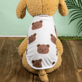 Pet Clothes; Summer New Pet Dog Clothes Thin Vest Bird's Eye Printing; Pet Clothes For Dogs And Cats (Color: White, size: Xxl)