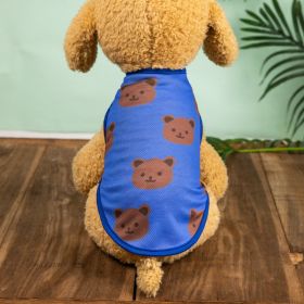 Pet Clothes; Summer New Pet Dog Clothes Thin Vest Bird's Eye Printing; Pet Clothes For Dogs And Cats (Color: Blue, size: Xs)