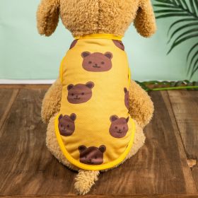Pet Clothes; Summer New Pet Dog Clothes Thin Vest Bird's Eye Printing; Pet Clothes For Dogs And Cats (Color: Yellow, size: Xxl)