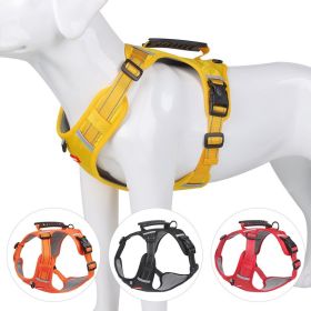 No Pull Pet Harness For Dog & Cat; Adjustable Soft Padded Large Dog Harness With Easy Control Handle (Color: Yellow, size: Xs)