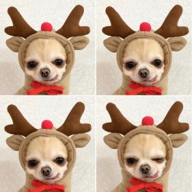 Chrimas Dog Winter Warm Clothing Cute Plush Coat Hoodies Pet Costume Jacket For Puppy Cat French Bulldog Chihuahua Small Dog Clothing (Color: Coffee, size: Xxl)