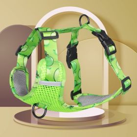 dog Harnesses; New style dog chest strap vest type big dog chest strap explosion-proof flush walking dog rope reflective pet traction rope (Specification (L * W): Xl, Colour: Green)