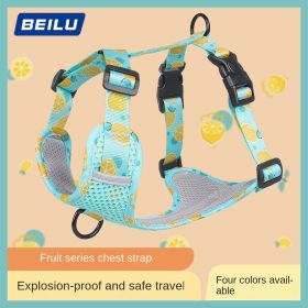 dog Harnesses; New style dog chest strap vest type big dog chest strap explosion-proof flush walking dog rope reflective pet traction rope (Specification (L * W): S, Colour: Lake Blue)
