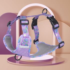 dog Harnesses; New style dog chest strap vest type big dog chest strap explosion-proof flush walking dog rope reflective pet traction rope (Specification (L * W): Xl, Colour: Purple)