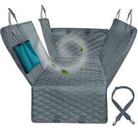 Dog Car Seat Cover Mattresses Waterproof Pet Transport Puppy Carrier Car Backseat Protector Mat Car Hammock For Small Large Dogs (Color: Gray, size: 137X147Cm)