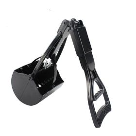 Pet toilet with long handle (Color: Black, Style: Folding)