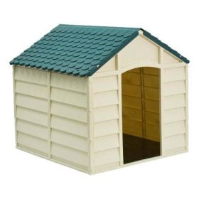 Dog House for Small Dogs, Beige/Green (Color: Beige/Green, size: S)