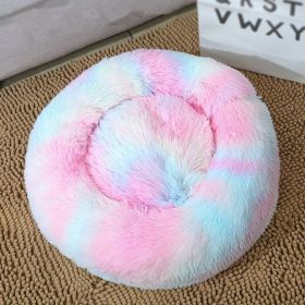 Dog Bed Super Soft Washable Long Plush Pet Kennel Deep Sleep Dog House Velvet Mats Sofa For Dog Basket Pet Cat Bed (Color: Colors, size: 50Cm)